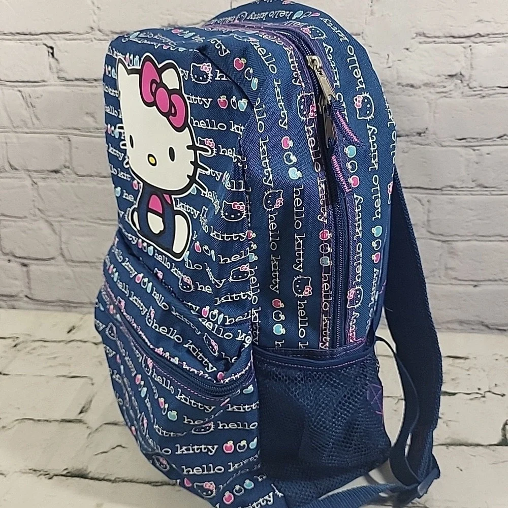 Sanrio Hello Kitty Full-Size Backpack All-Over Brand Print School‎ Book Bag